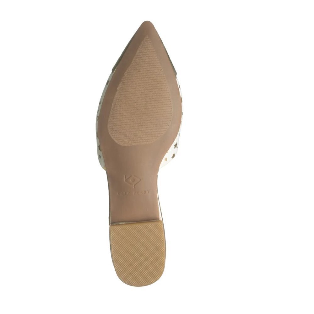 Katy Perry Women's Size 7.5 The Tarin Metallic Star Print Mule Gold White - Picture 5 of 5